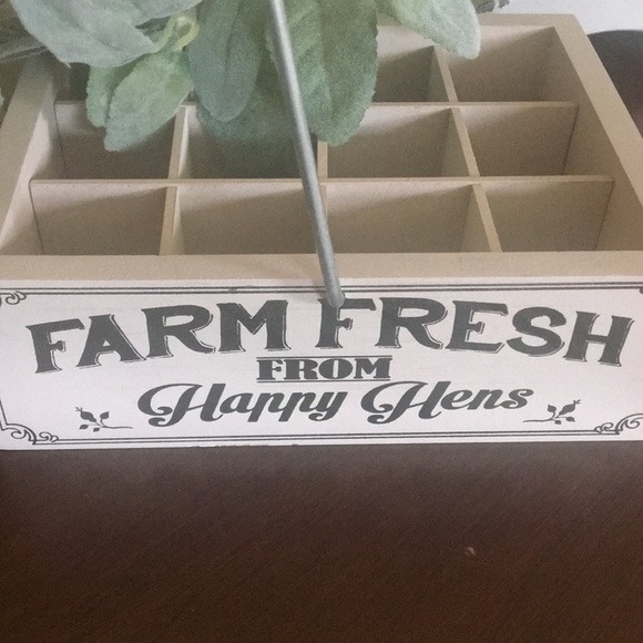 Rustic Modern Farmhouse Hen Egg Carrier Wood Crate - Picture 4 of 5